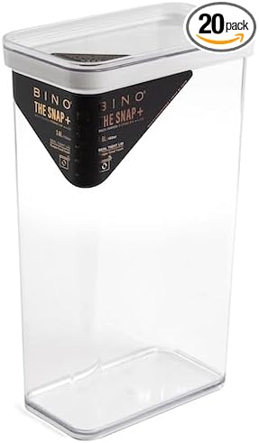 BINO | Food Storage Containers, 3.8 Qt/3.6 Liter - 20 Pack | THE SNAP+ COLLECTION | Airtight Food Storage Containers with Lids | Pantry Organization | BPA-Free | Containers for Organizing