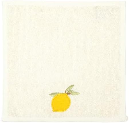 MUkitchen Cotton Dish Cloth Set with Scrubber, 12x12 in, 2 Pack (Lemon)