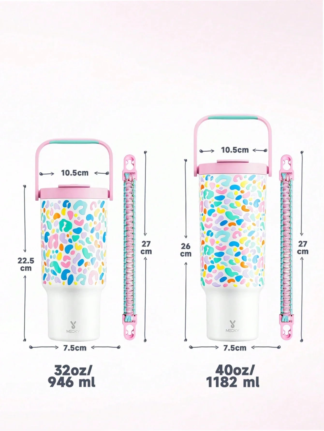Meoky 40oz Insulated Handle Cup