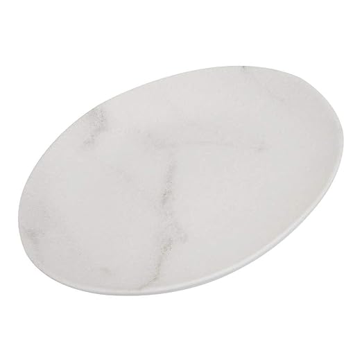 Carlisle FoodService Products Ridge Reusable Plate Salad Plate, Rimless Plate for Home and Restaurant, Melamine, 9 Inches, Marble