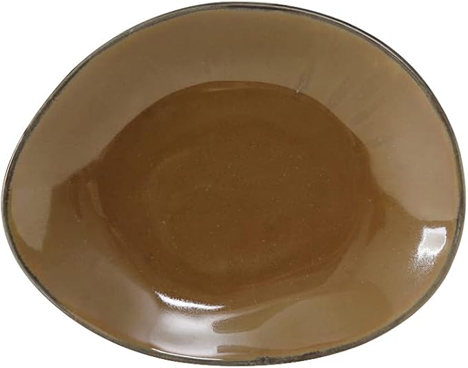 Tuxton China GAJ-650 Ellipse Plate, 8-3/8" x 6-7/8", Oblong, Microwave and Dishwasher Safe, Oven Proof, Fully Vitrified, Ceramic, TuxTrendz, Artisan, Mojave, Pack of 12