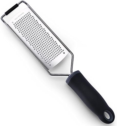 Stainless Steel Cheese Grater, Ergonomic Soft Handle Lemon Ginger Potato Zester with Plastic Cover