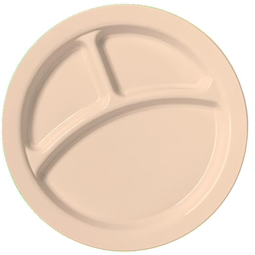 Camwear Polycarbonate Three Compartment Narrow Rim Plate