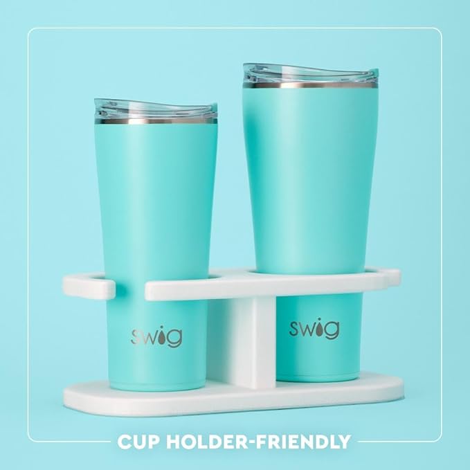 Swig Life 32oz Insulated Tumbler, Travel Coffee Tumbler with Lid, Cup Holder Friendly Travel Coffee Mug, Stainless Steel, 32 oz, Reusable Insulated Mug with Lid (Counting Sheep)