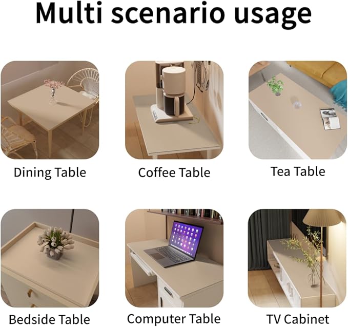 Dining Table Cover for Dining Room Table - Can Be Used On Both Sides Waterproof and Easy to Clean Good Flatness Used for Dining Table(Light Brown+Gray 44x60)