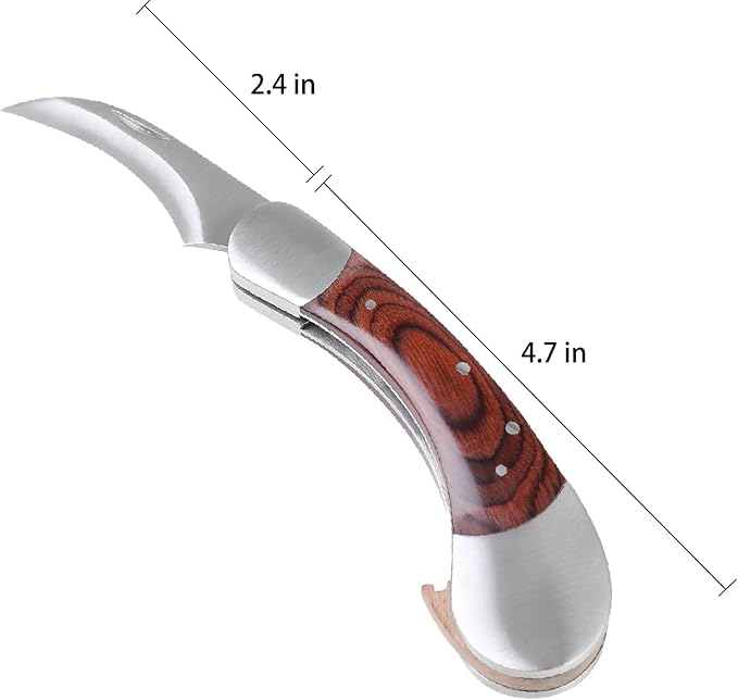 Mushroom Foraging Knife - Folding Knife with Brush and Sheath for Mushroom Lovers