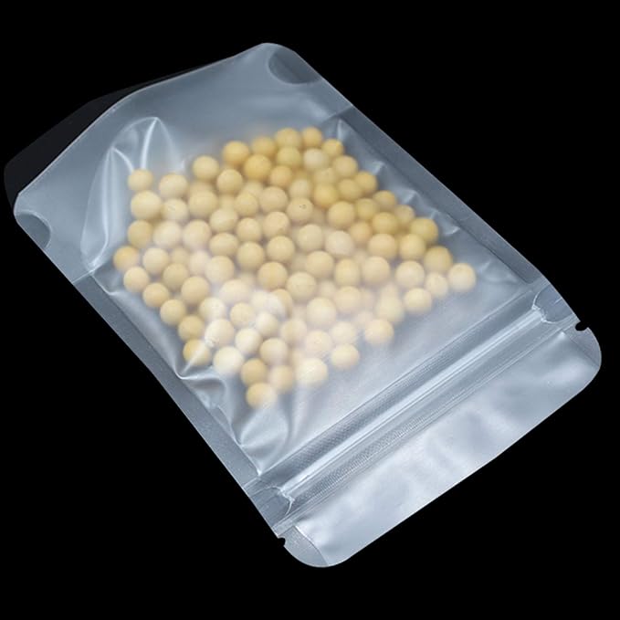 PABCK 500 Pcs 3.5x5.1 inch Resealable Stand Up Bags Matte Clear Zipper Lock Heat Seal Pouches with Tear Notch for Zip Food Storage Lock Packing