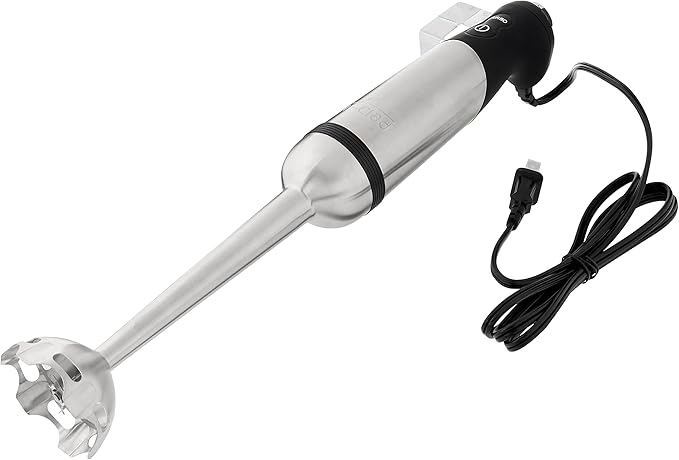 All-Clad Electrics Stainless Steel Immersion Blender 2 Piece Turbo Function 600 Watts Detachable, Variable Speed Control, Hand Blander, 9-1/4-inch