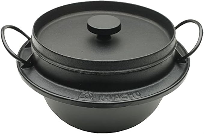 Iwachu 410-719 Japanese Cast Iron Gohan Nabe Rice Cooker, Black