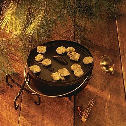 Lodge 6 Quart Pre-Seasoned Cast Iron Camp Dutch Oven with Lid - Dual Handles - Use in the Oven, on the Stove, on the Grill or over the Campfire - Black