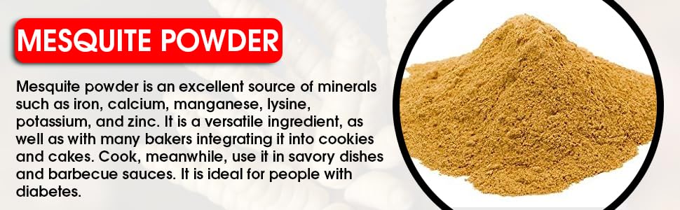 Mesquite Powder USDA Certified Non GMO, Vegan Protein Superfood Natural Fiber - Perfect for Smoothies and Baking 16 Ounces (1 Pound (Pack of 2))
