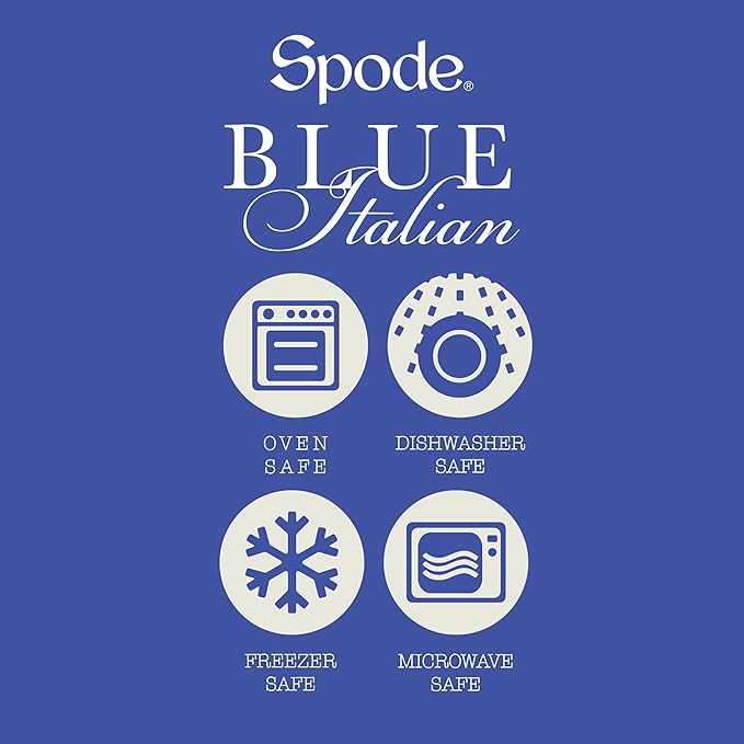Spode Blue Italian Pickle Dish - 8.5" Porcelain Appetizer Tray with Scroll Border & Countryside Artwork - Elegant Small Serving Piece for Entertaining & Dining Displays - Great Gift for Collectors