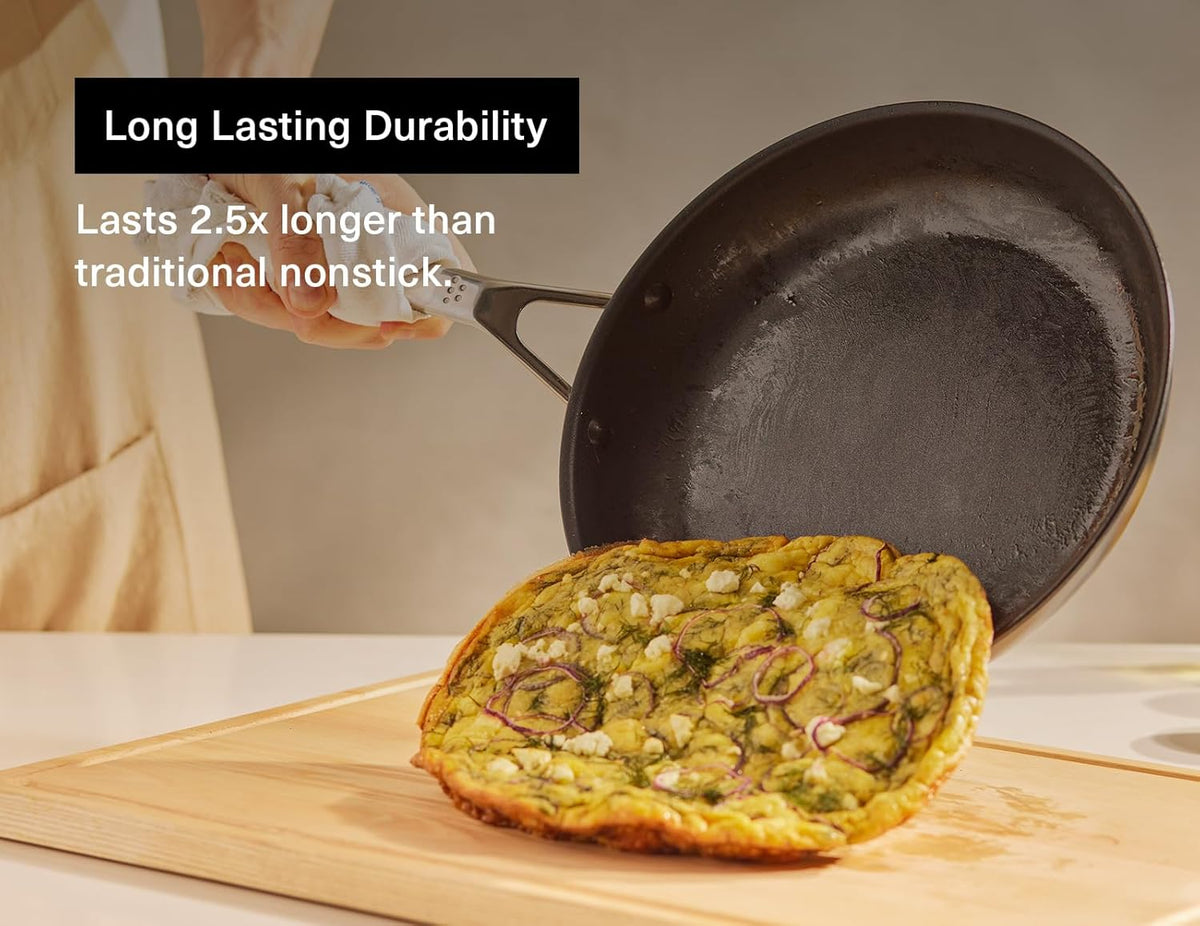 Misen Nonstick Frying Pan - Premium Skillet with PFOA-Free Coating - Ideal for Omelettes, Eggs, and Induction Cooking - Durable Aluminum Core, Warp-Resistant Design, and Oven-Safe to 450°F - 12"