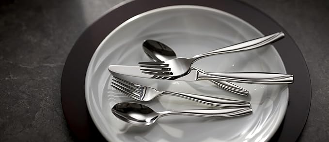 Oneida Camlynn Everyday Flatware Dinner Spoons 18/0 Stainless Steel, Set of 4, Silver