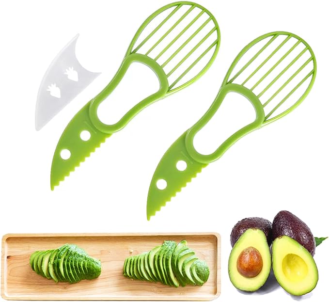 Avocado Cutter Tool - 3-in-1 Avocado Slicer and Pitter, Perfect for Mashing and Making Guacamole (2Pcs)