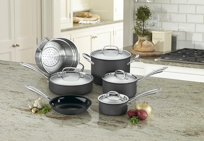 Cuisinart GG-10 Hard Anodized 10-Piece Set GreenGourmet, Black