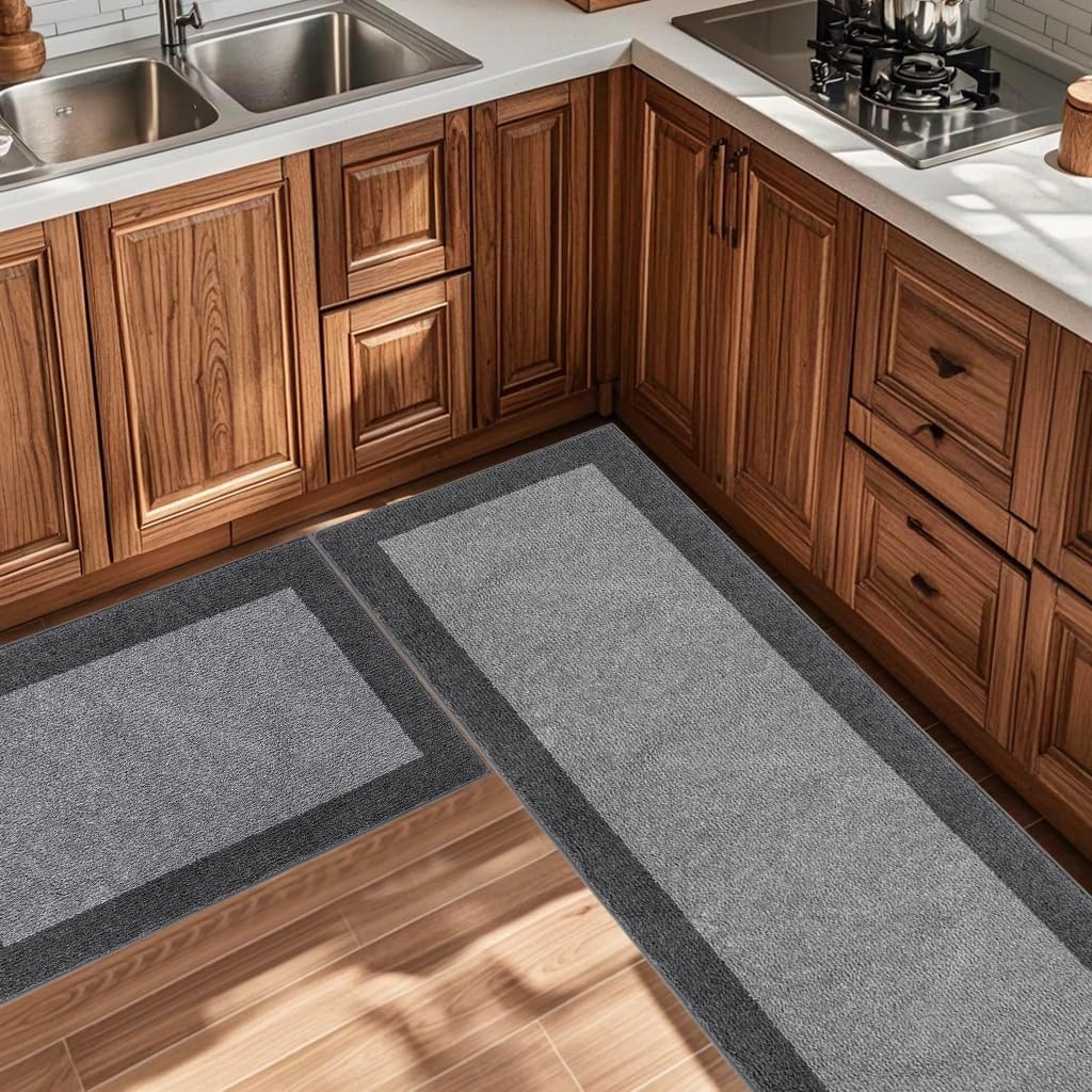 Machine Washable Kitchen Rug 24" x 70", Non Slip Kitchen Mat for Floor, Absorbent Entrance Runner Rug for Bedroom, Hallway, Bathroom, Door (Roll Packing)