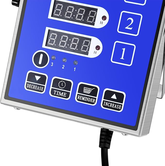 Kitchen Timers for Cooking – 4 Channel Commercial Kitchen Timer Restaurant Kitchen Supplies – Stainless Steel LED Technology Kitchen Timer Digital – Reminder Function, Loud Alarm, Blue
