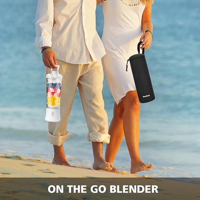 Portable Blender for Shakes and Smoothies- Personal Juicer 20 OZ Electric Protein Shaker Bottle with Insulated Sleeve, USB-C Rechargeable,Travel Lid-Small Blender Cup for Kitchen, Office, Gym,Travel