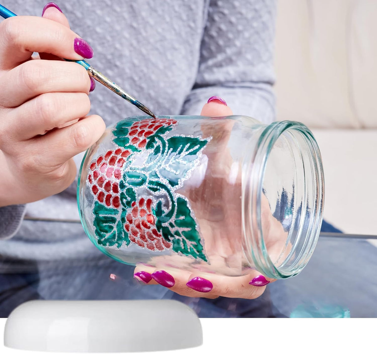 JARMING COLLECTIONS Mason Jars 16 oz Glass Extra Wide Mouth Pint Storage Jars with Lids - BPA Free Plastic Storage Lids - Made in USA - Pint Glass Jars 16 oz with White Lids