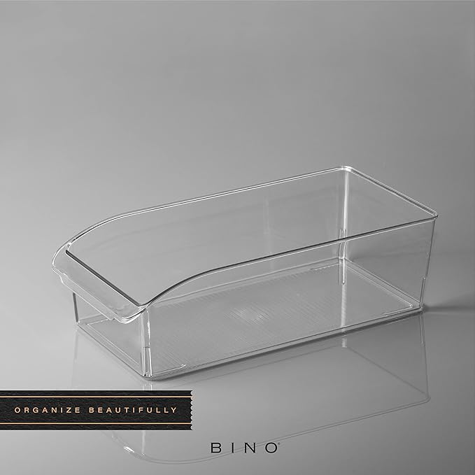 BINO | Plastic Storage Bins, Small | THE CURVE COLLECTION | Multi-Use Organizer Bins | Storage Containers Kitchen, Pantry and Home Organization | Fridge Organizers | Pantry Organization