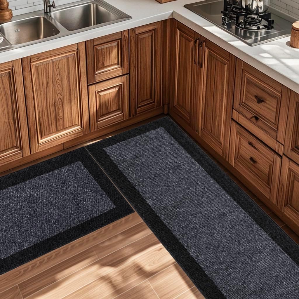 Machine Washable Kitchen Rug 24" x 84", Non Slip Kitchen Mat for Floor, Absorbent Entrance Runner Rug for Bedroom, Hallway, Bathroom, Door (Roll Packing)