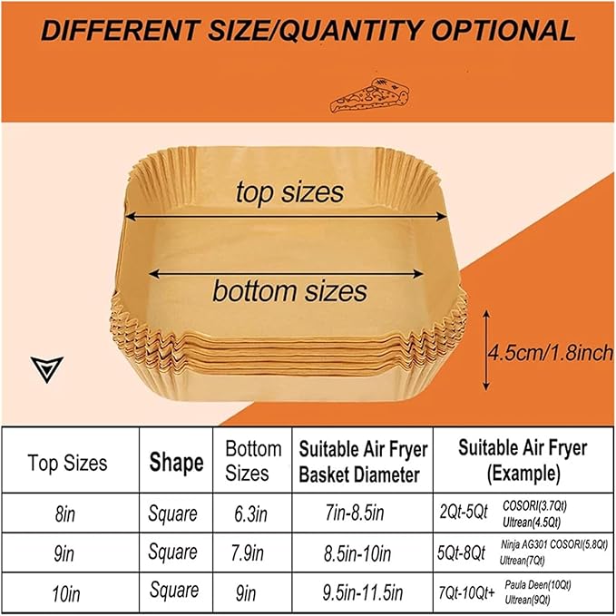 Large Air Fryer Disposable Paper Liners Nonstick 23cm Oven Airfryer Parchment Baking Paper ,Compatible For Ninja,Compatible For COSORI ,Grill Cooking Basket(23cm round,300 Pcs)
