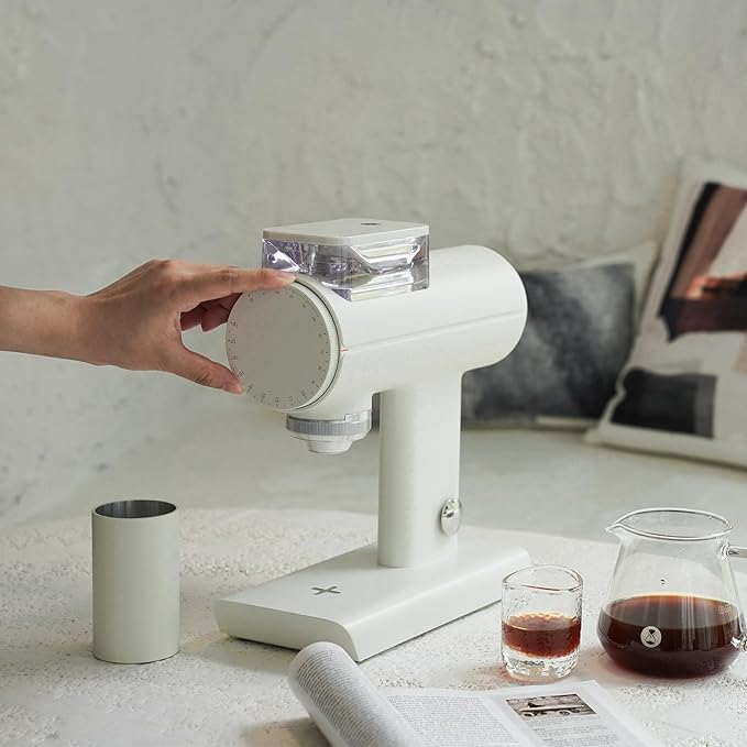 TIMEMORE Sculptor 078S Flat Burr Coffee Bean Grinder, Electric Espresso Grinder with Stepless Coarseness Adjustment, Suitable for Espresso, Pour over, French Press, Cold Brew - White