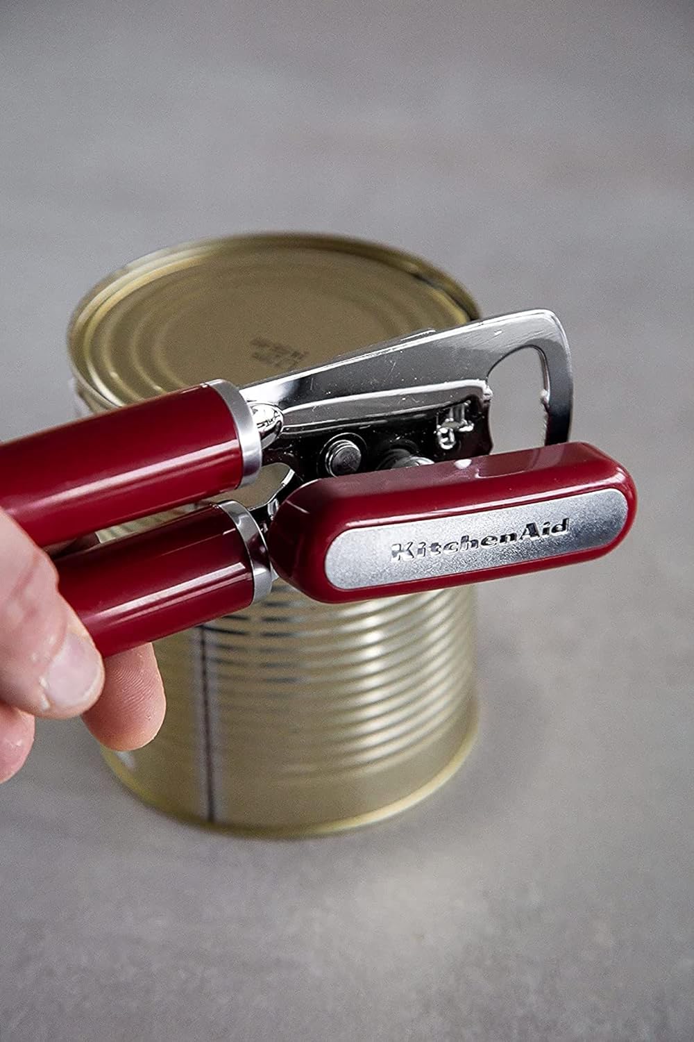 KitchenAid Classic Multifunction Can Opener and Bottle Opener Easy to Use, Razor Sharp Stainless Steel Cutting Wheel, Soft Ergonomic Handles, Empire Red