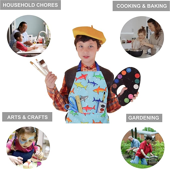 Kids Apron - cooking, gardening, artist, painting, cleaning, baking, pottery, chef, kitchen - gift boys, girls