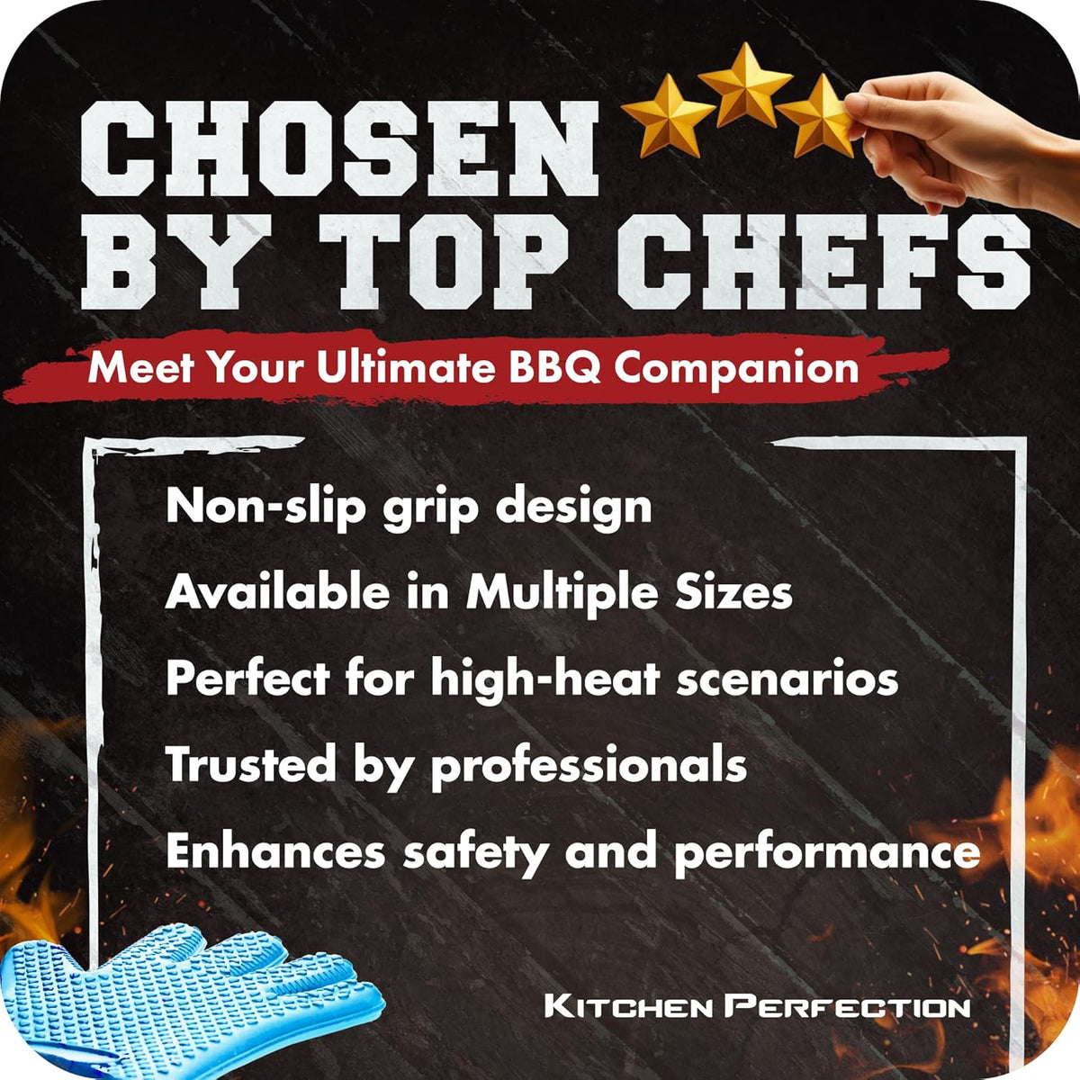 KITCHEN PERFECTION S Silicone Smoker Oven Gloves -Extreme Heat Resistant BBQ Gloves -Handle Hot Food Right on Your Grill Fryer Pit|Waterproof Oven Mitts |Superior Value Set+3 Bonuses