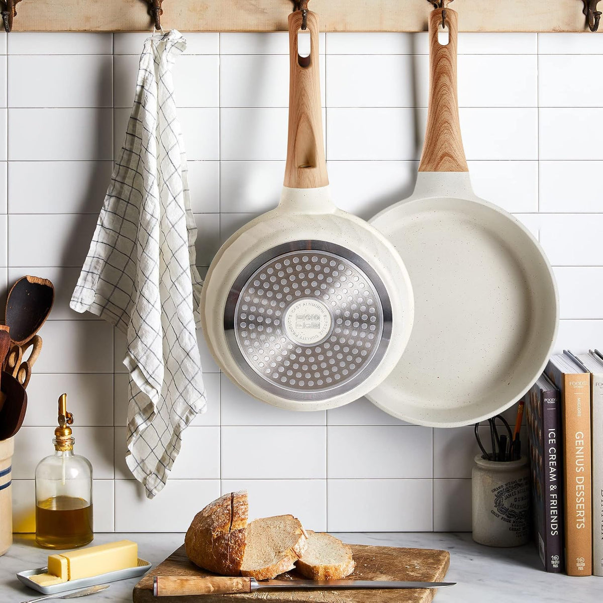 Non-stick Frying Pans Nonstick Frying Pan Set Egg Omelette Pans for Cooking Set, Healthy Granite Skillet Set Kitchen Induction Cookware Chef's Pan Christmas Gift, 8", 9.5" &11"