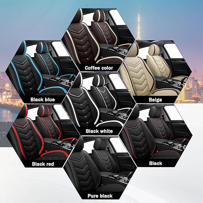 CTDS Car Seat Covers for Honda Accord 2000-2026, Stylish Sport Seat Cover, Premium Nappa Leather Car Seat Cover. Automobile Seat Covers Sets.(Standard 5 Seats/Black Red)