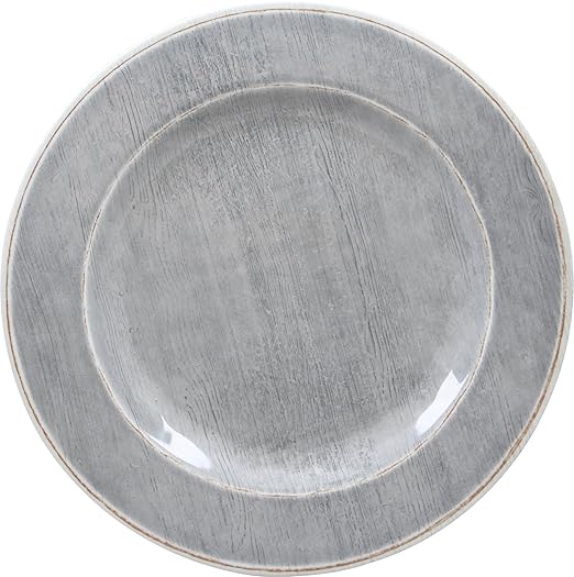 Carlisle FoodService Products Grove Reusable Plastic Plate Dinner Plate with Wide Rim for Home and Restaurant, Melamine, 11 Inches, Smoke, (Pack of 12)