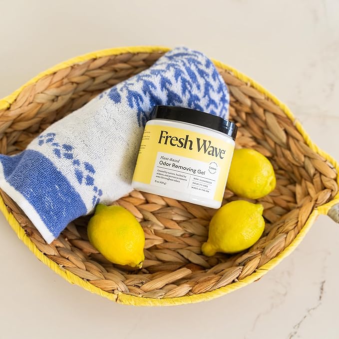 Fresh Wave Lemon Odor Removing Gel, 15 oz., Pack of 2 - Safer Odor Absorbers for Home, Natural Plant-Based Odor Eliminator, Every 15 oz. lasts 30-60 Days, For Cooking, Trash & Pets