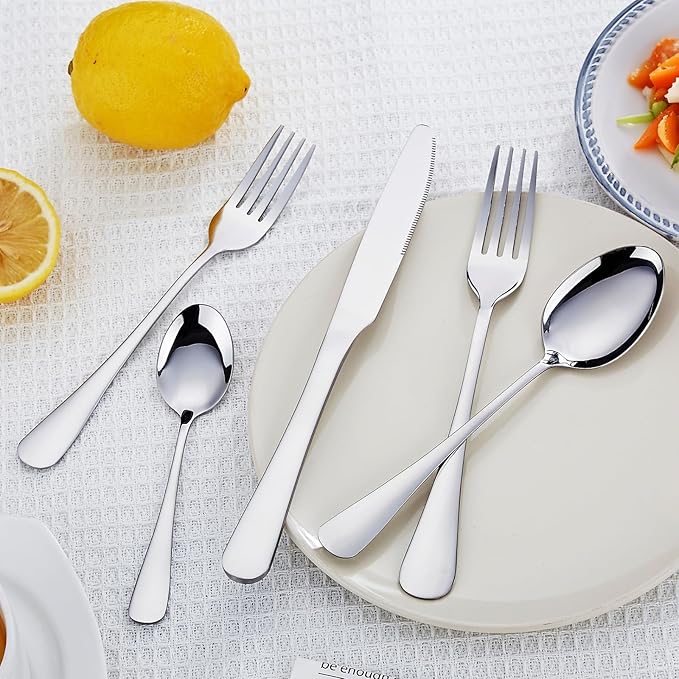 36 Piece Teaspoon Set (5.6 Inches) | Premium Food-Grade Stainless Steel Silverware - Dessert Spoons, Coffee Spoons for Home & Restaurant | Mirror Polished| Dishwasher Safe