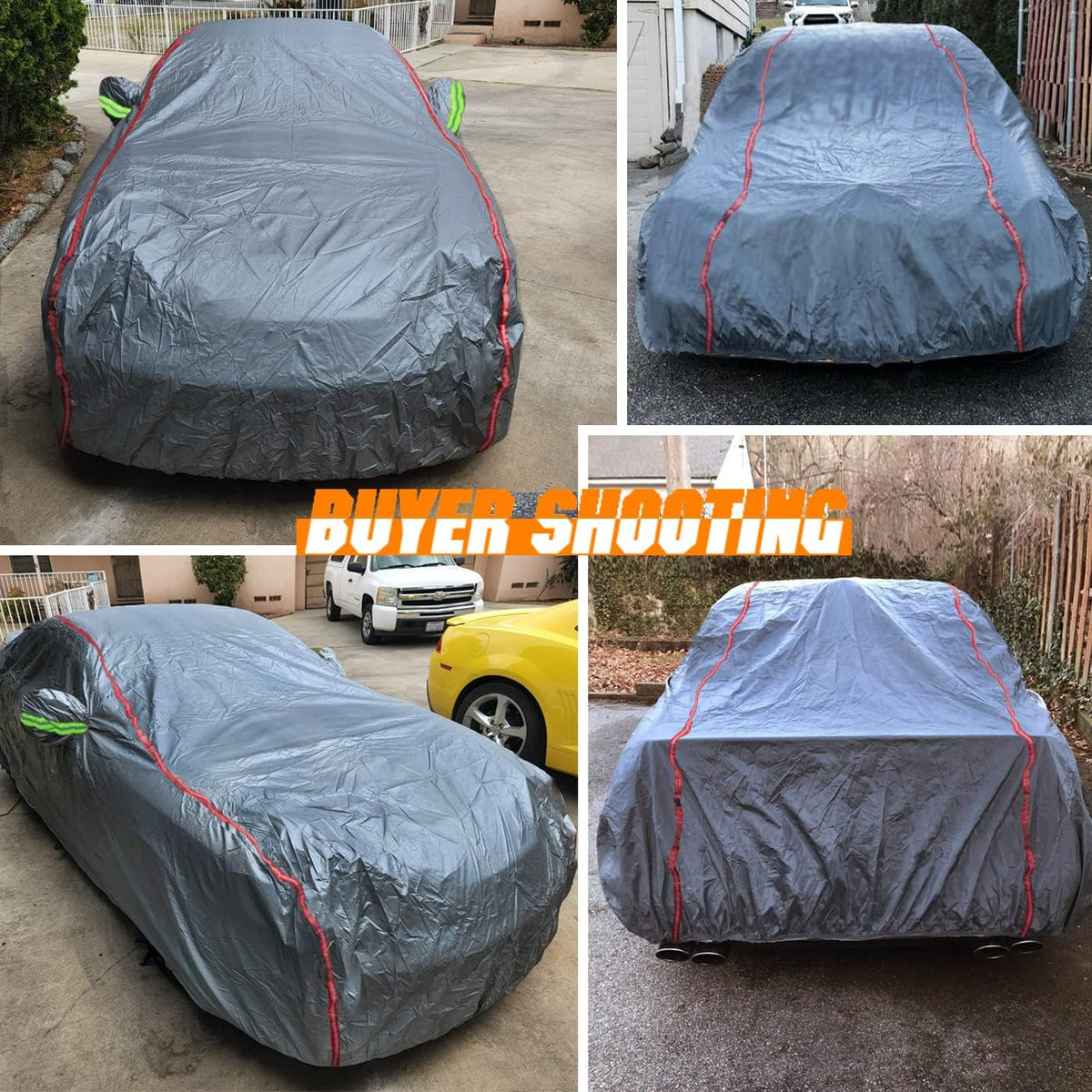 Breathable New Material, Waterproof Car Cover, Locks and Zipper Doors, Sunscreen Waterproof UV Prevention Snowproof Wind and Windproof,Suitable for Indoor Outdoor,for SUV (205"-216") C14