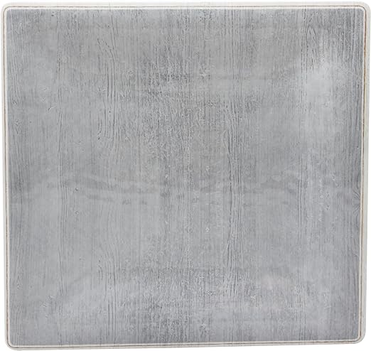 Carlisle FoodService Products Grove Reusable Plastic Plate Square Plate with Rim for Home and Restaurant, Melamine, 10.5 Inches, Smoke, (Pack of 12)