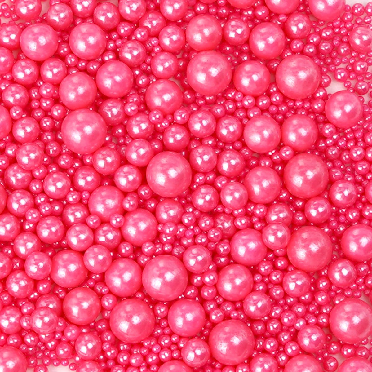 Edible Deep Pink Pearl Sprinkles, Edible Sugar Pearls, 130g/4.58oz, Pink Pearls Sprinkles for Cupcake Decorating, Cupcake Toppers, Cake Decorations