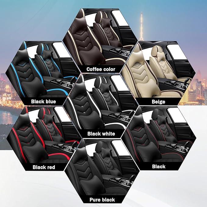 CTDS Car Seat Covers for Honda Accord 2000-2026, Stylish Sport Seat Cover, Premium Nappa Leather Car Seat Cover. Automobile Seat Covers Sets.(Luxury 2 Seats/Black Red)