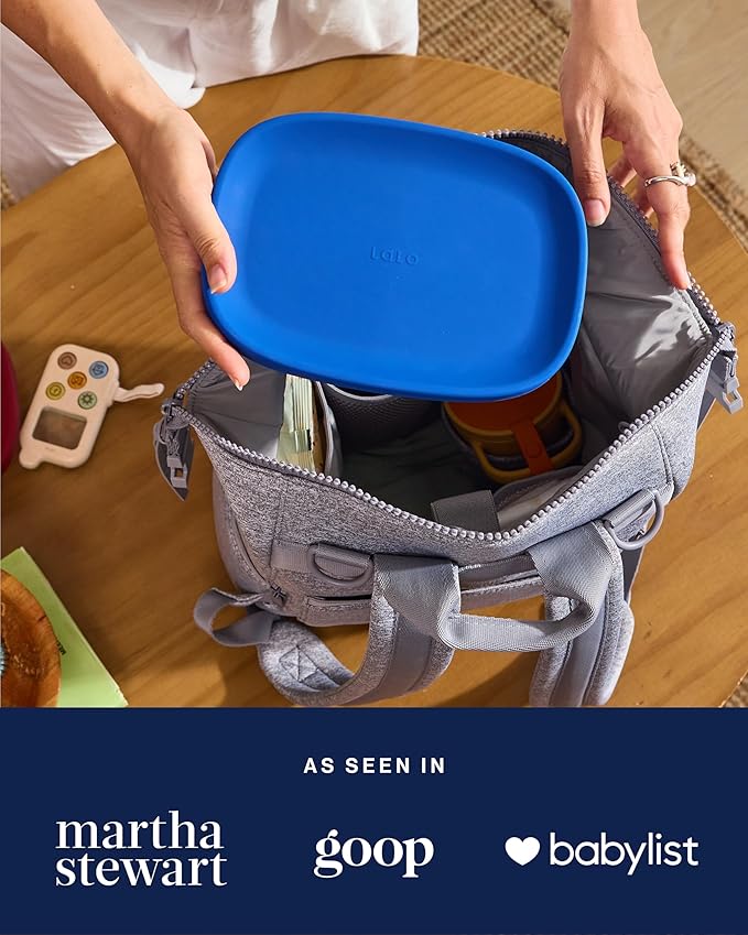 Lalo Bento Box - BPA-Free Bento Box For Kids & Toddlers, Leak-Proof, Dishwasher Safe, Easy to Open & Clean Silicone & Stainless Steel Lunch Box For Kids, Portable for Daycare or Travel - Sage