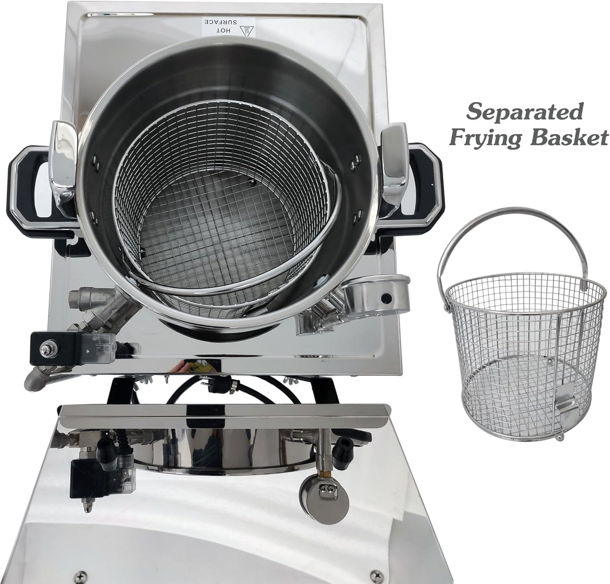 INTSUPERMAI 16L Commercial Countertop Pressure Fryer, Stainless Steel High Pressure Fried Chicken Machine, Electric Multi-function Deep Fryer Cooking Machine, 110V, 2400W, 8PSI