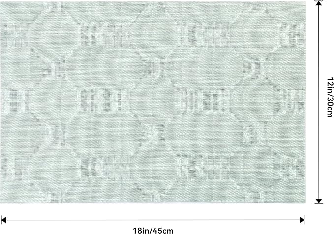 Leetaltree Mint Cream Placemats Set of 6 - Heat Resistant Non-Slip Place mats for Dining Table, Washable Durable PVC Vinyl Woven Table Mats(Mint Cream, 6)