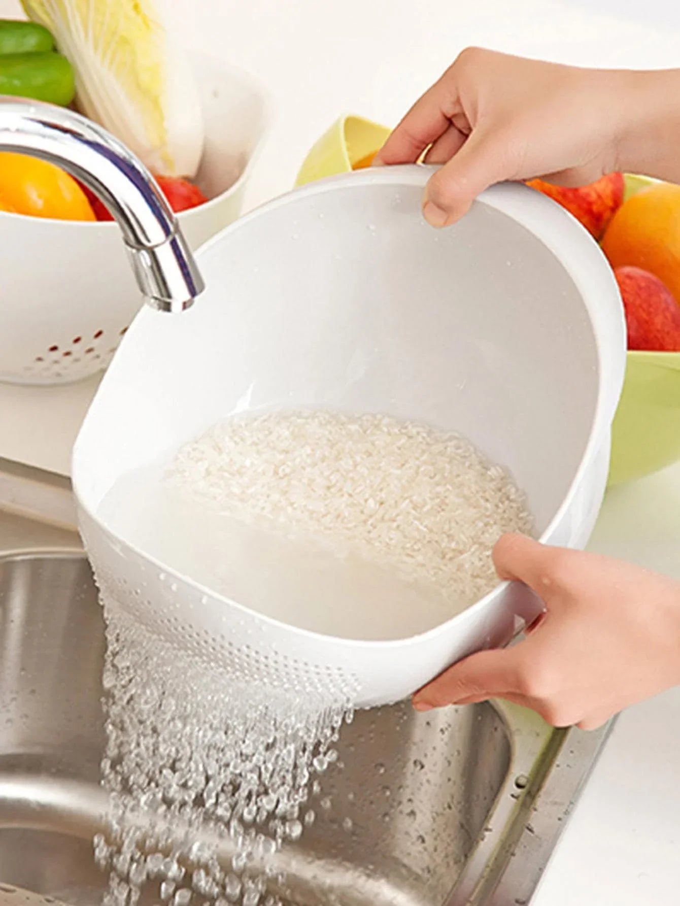 Kitchen Colander Drain Basket Bowl