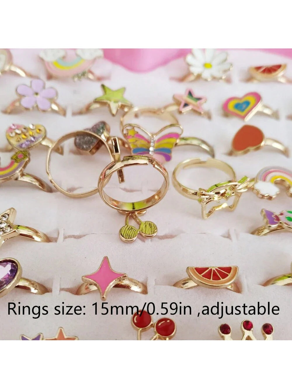 Girls Adjustable Alloy Finger Rings