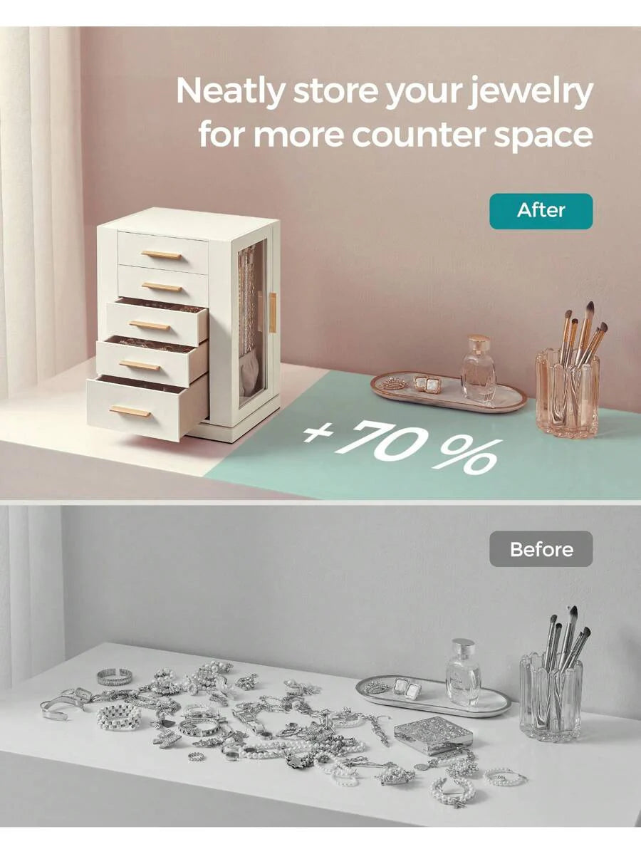 SONGMICS Jewelry Box 360° Rotating