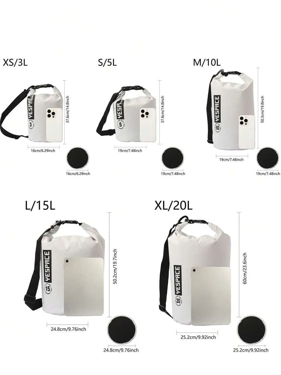 YESPACE Waterproof PVC Dry Bag Backpack With Mesh Pocket