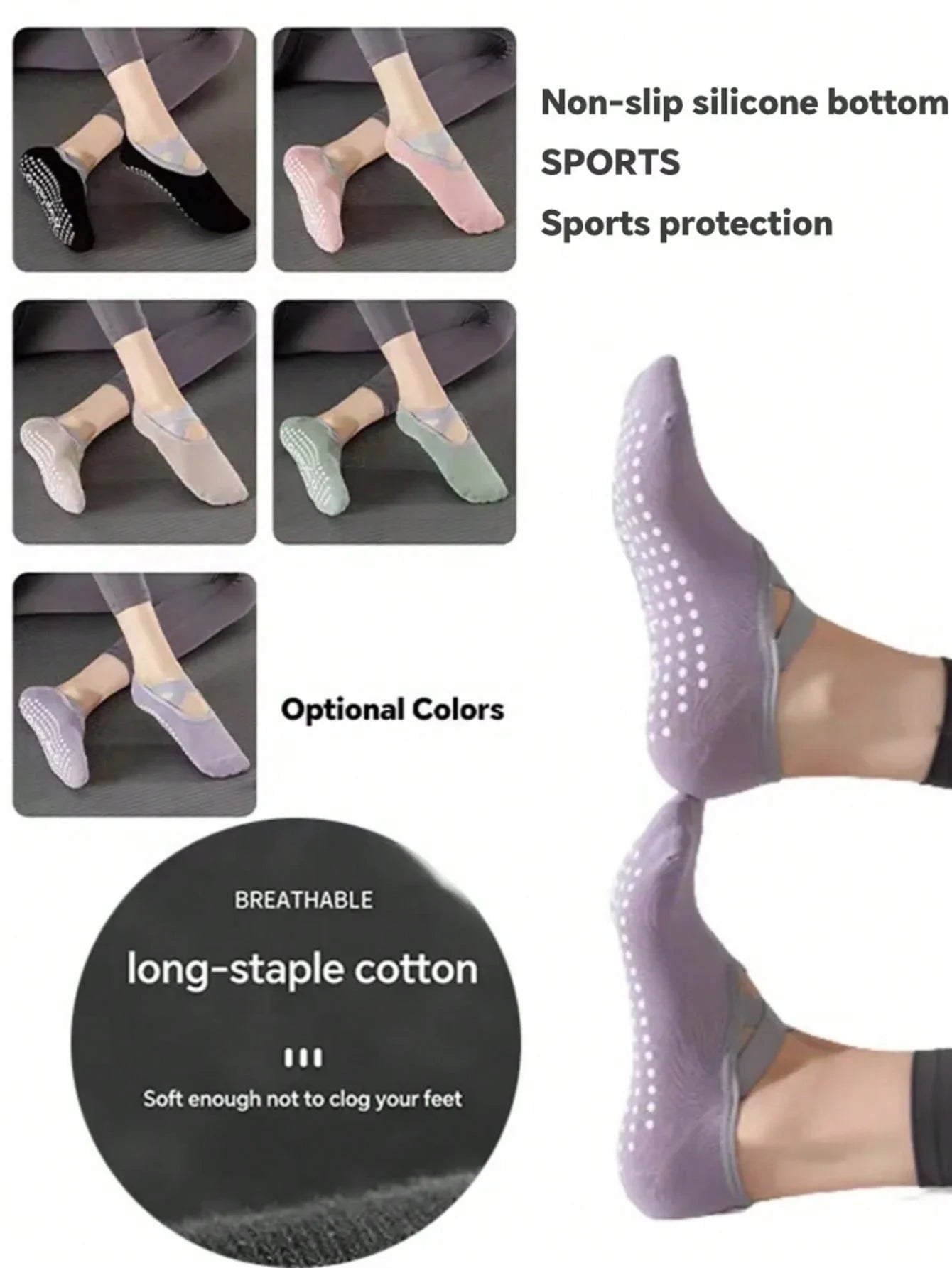 Non-Slip Pilates Yoga Socks Pair