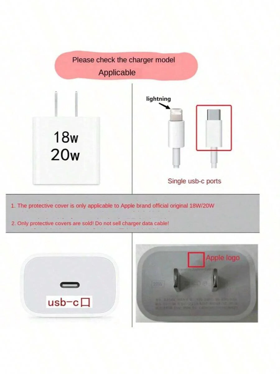 Printed Butterfly & Sunflower Design TPU Charging Cable Protector Case