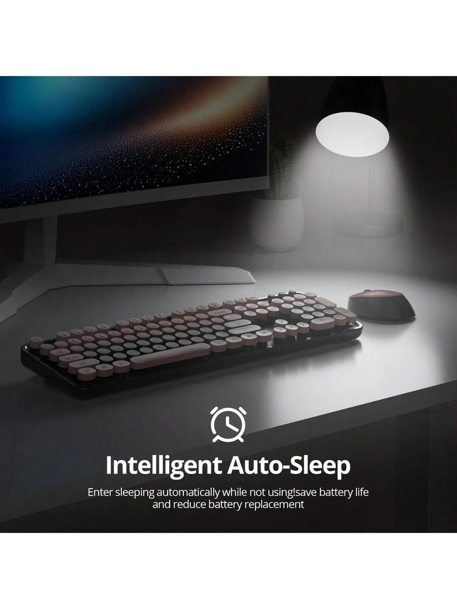 Wireless Keyboard And Mouse Set, Cute Keyboard And Mouse Combo